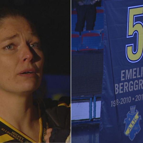 Emelie Berggrens tröja pensioneras i tröjceremoni.