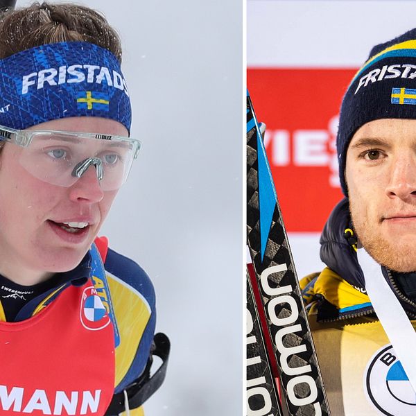 Elvira Öberg och Sebastian Samuelsson är två av fyra svenska åkare i mixedstafetten.