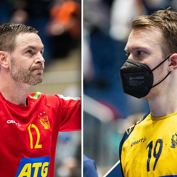 Sverige får klara sig utan Andreas Palicka (vänster) och Felix Claar i den viktiga EM-matchen mot Norge.