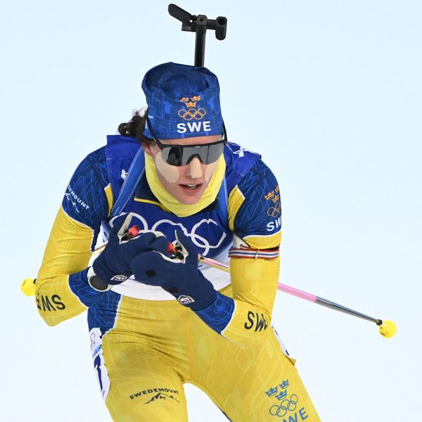 Hanna Öberg i damernas distanslopp i skidskytte,15 km, under vinter-OS i Peking 2022.