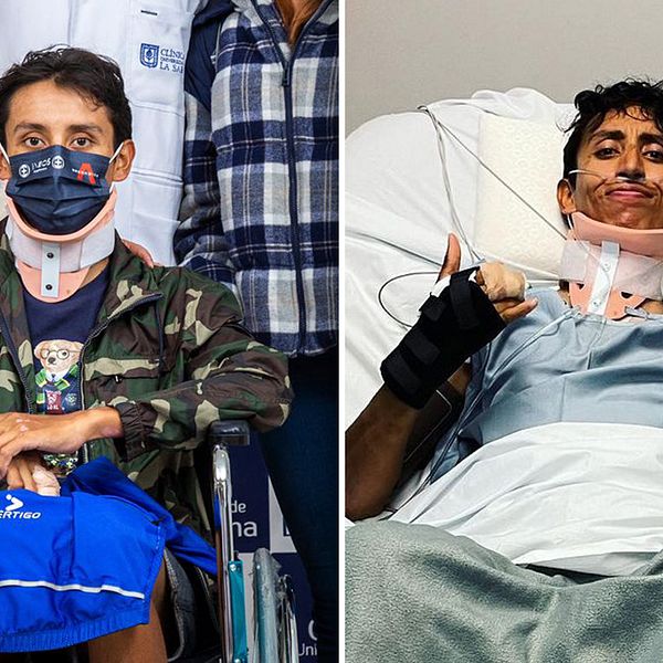 Egan Bernal har fått lämna sjukhuset i Bogotá, Colombia.