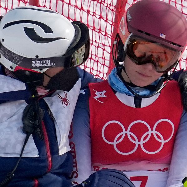 Mikaela Shiffrin var riktigt besviken efter sin uråkning i OS-slalomen.