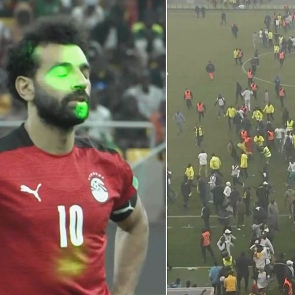 Stökiga scener utspelade sig mellan Senegal och Egypten.
