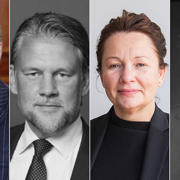 De fyra advokaterna från vänster: Henrik Jacobsson, Conny Cedermark, Monique Carden och Staffan Bergqvist.