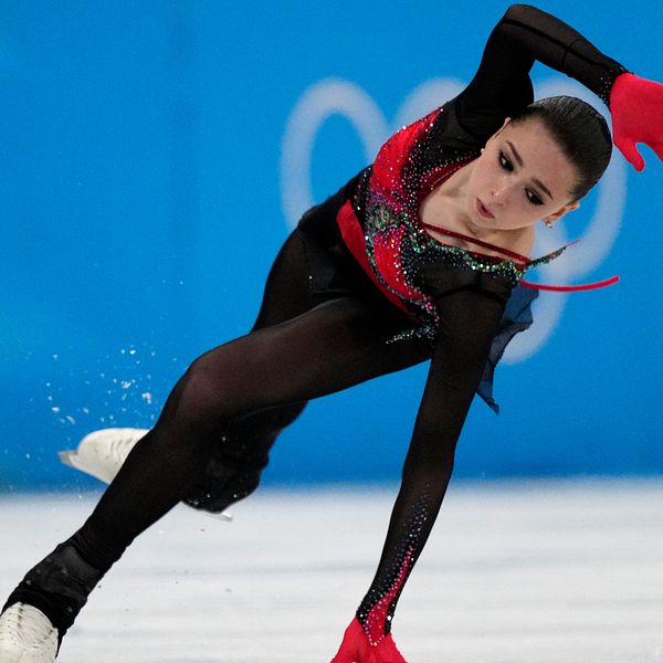 Ryska konståkaren Kamila Valieva under OS i Peking.