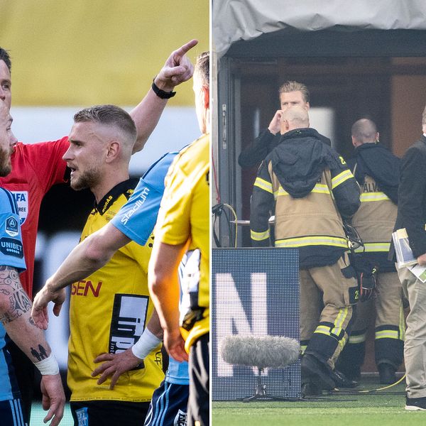 Allsvenska matchen bröts efter brandlarm.