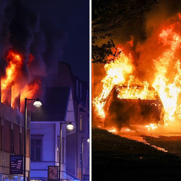 Under natten brann det bland annat i ett parkeringshus i centrala Trollhättan. Även flera bilar antändes.
