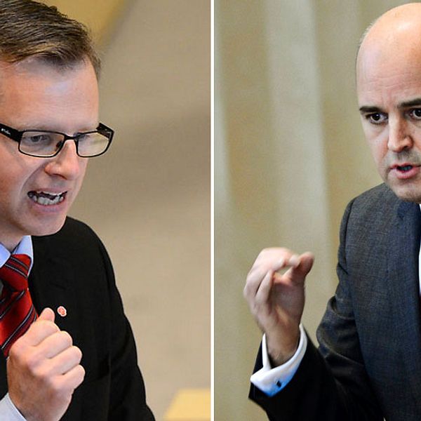 Mikael Damberg (S) och Fredrik Reinfeldt (M)