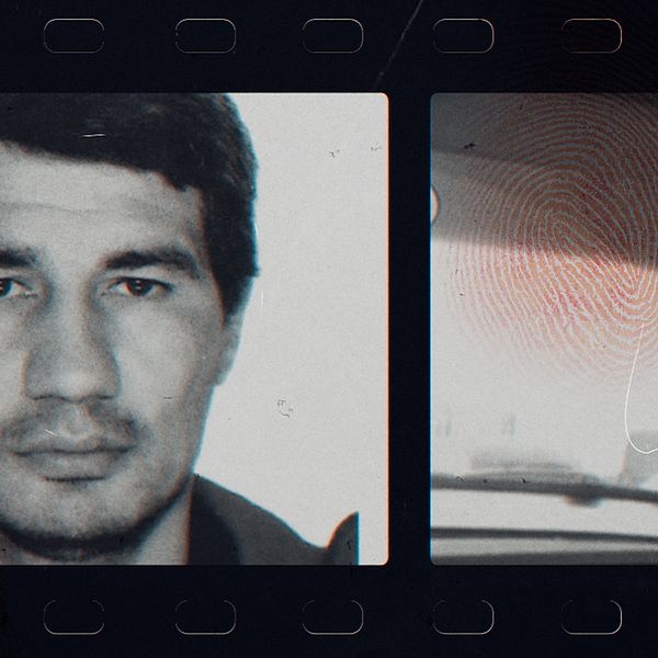 Rakhmat Akilov visas i ett videoklipp med porträttbilder av honom