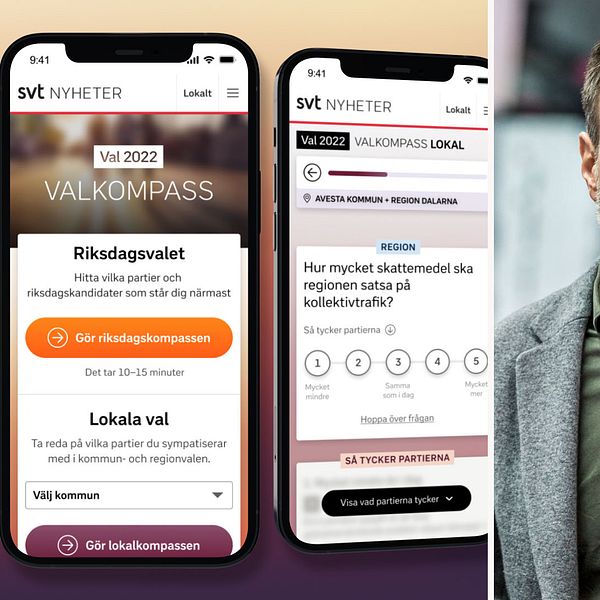 SVT:s Valkompass och Michael Kucera, ansvarig utgivare för SVT:s valprogram.