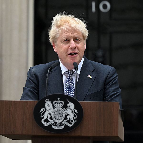 Boris Johnson, premiärminister i Storbritannien, meddelar sin avgång.