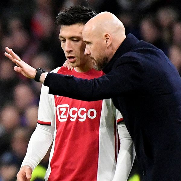 Lisandro Martinez och Erik ten Hag.