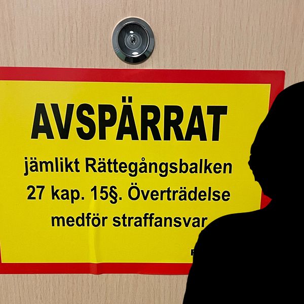 Ett kollage med en avspärrat-skylt och en siluett av en person med pagefrisyr.