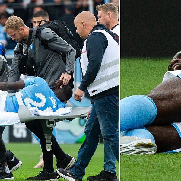 Malmö FF:s nyförvärv Mahame Siby bars av på bår efter skada