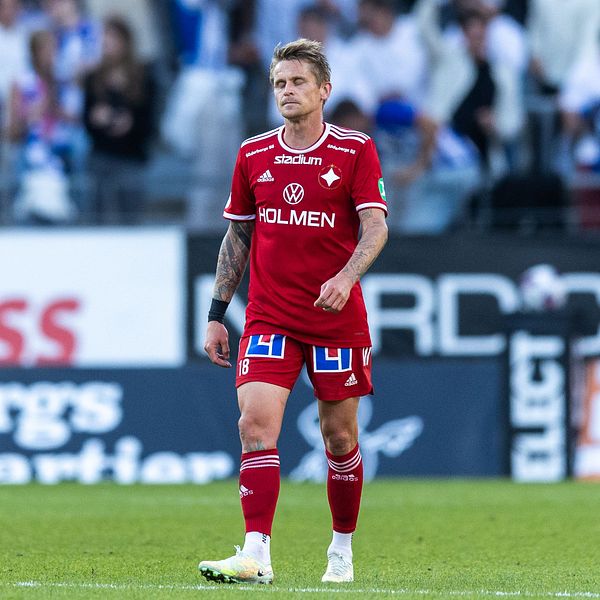 IFK Norrköpings Ari Freyr Skulason deppar under fotbollsmatchen i Allsvenskan mellan IFK Göteborg och IFK Norrköping den 1 augusti 2022 i Göteborg.