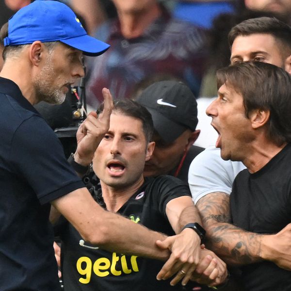 Chelseas tränare Thomas Tuchel och Tottenhams dito Antonio Conte var arga på varandra.