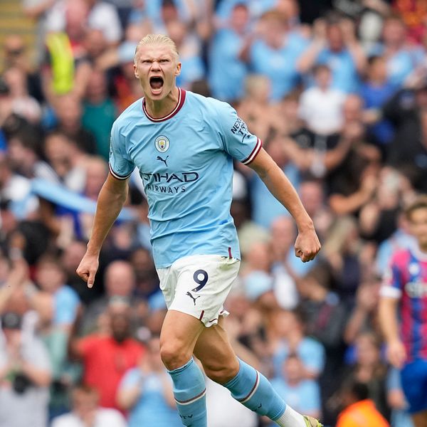 Erling Braut Haaland gjorde hattrick mot Crystal Palace.