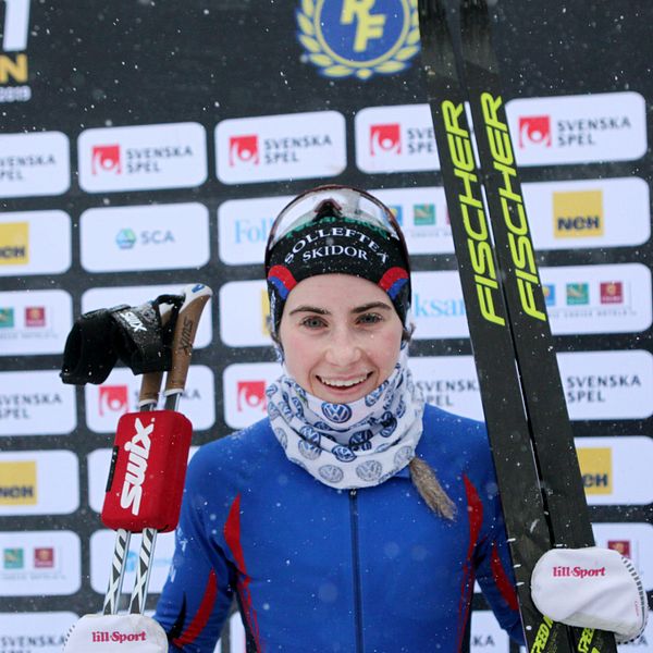 Ebba Andersson, Sollefteå Skidor IF, vann damernas 15 km klassisk stil vid skid-SM i Sundsvall 2019.