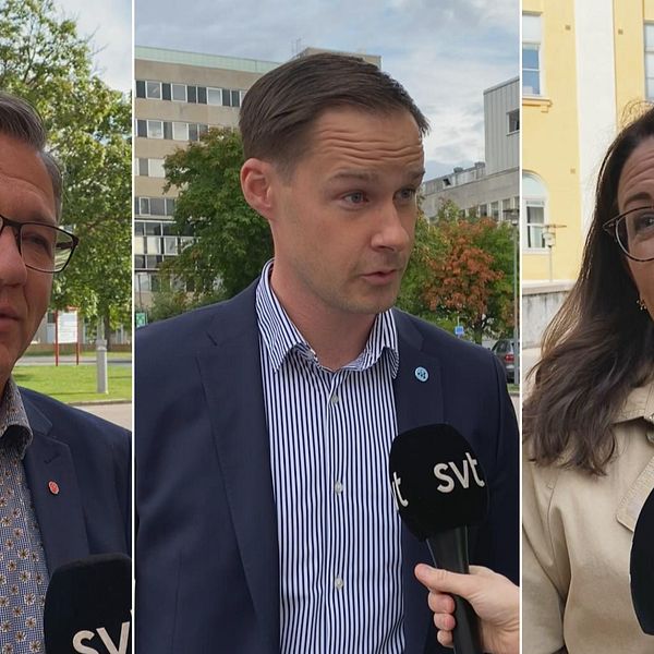 Kennet Östberg, Mikael Andersson Elfgren och Malin Gabrielsson, regionpolitiker i Region Västmanland intervjuas om valresultatet till regionfullmäktige.