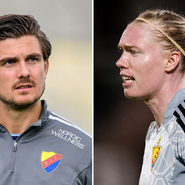 Djurgårdens Magnus Pålsson, tränare, och målvakten Hedvig Lindahl.