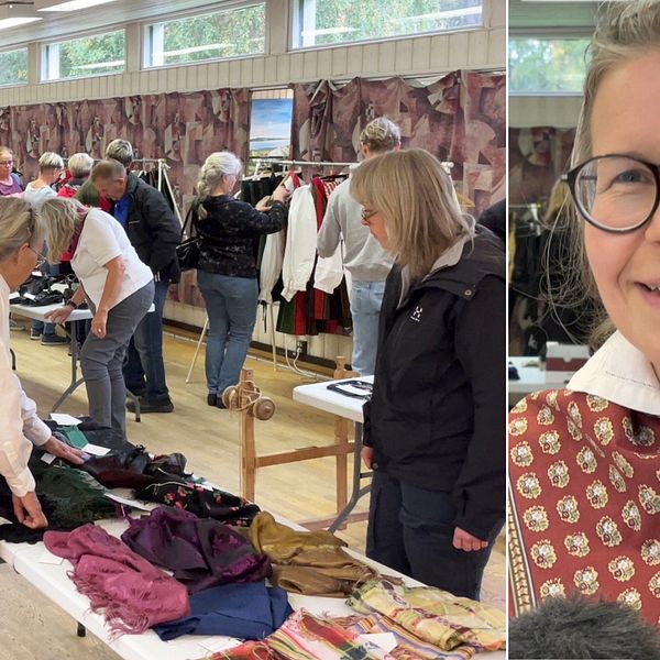 Begagnade folkdräkter på marknad i Borlänge men stor brist på
