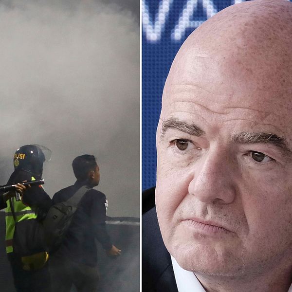 Fifas ordförande Gianni Infantino säger sig vara chockad efter tragedin i Indonesien.