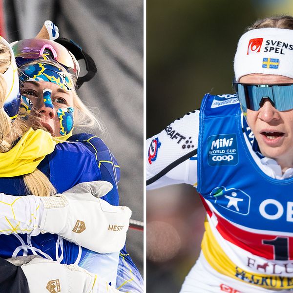 Jonna Sundling och Maja Dahlqvist vann sprintstafetten på VM 2021 i Oberstdorf.