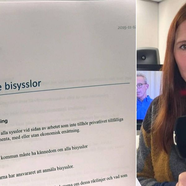 Riktlinjer för bisysslor för anställda inom Sundsvalls kommun, SVT:s reporter Anna Beijron.