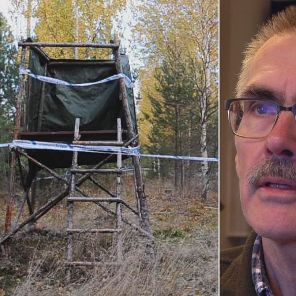 ett jakttorn, samt Hans Johansson, konsulent på Jägareförbundet i Dalarna