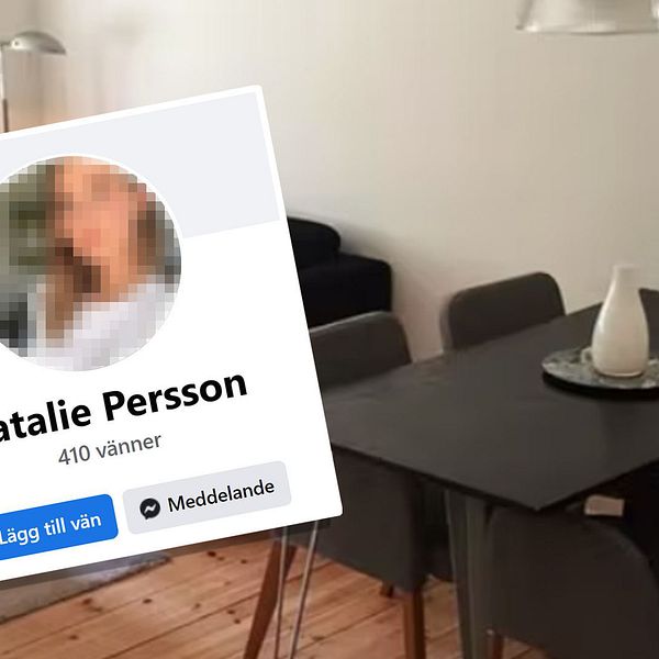 Facebookprofilen har erbjudit bostad i Lund genom annonser på Facebook. Bilderna på bostaden kommer från en annons på en lägenhet i Stockholm, hör mer i videon om profilen som lurat personer på pengar.