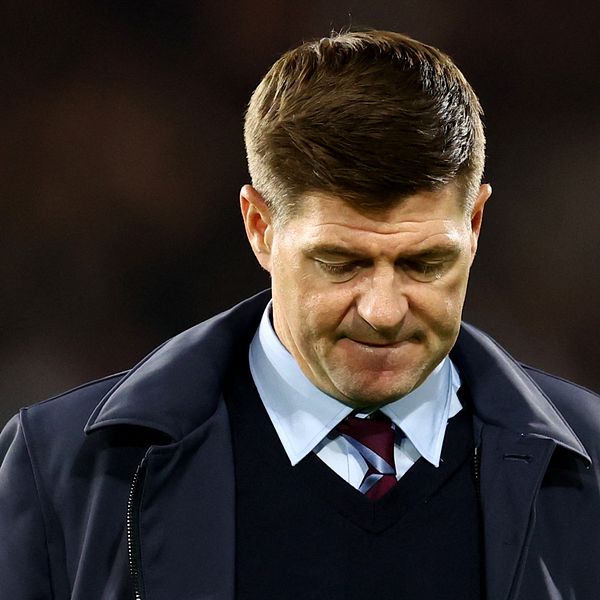 Steven Gerrard under matchen mot Fulham i Premier League, som Aston Villa förlorade.
