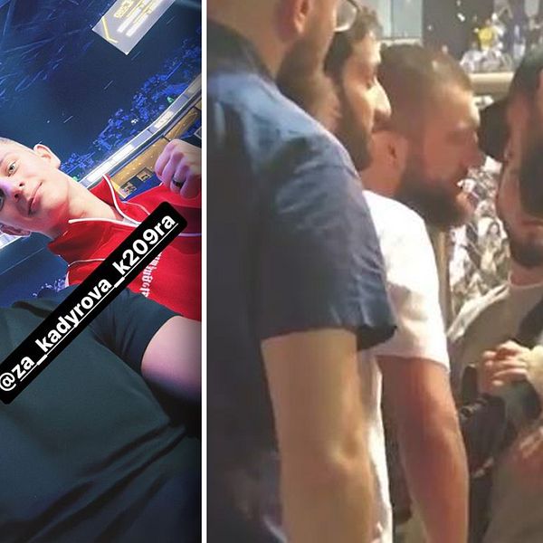 Svenske MMA-stjärnan Khamzat Chimaev besökte UFC-galan i Abu Dhabi under lördagen tillsammans med Tjetjeniens ledare Ramzan Kadyrovs son.