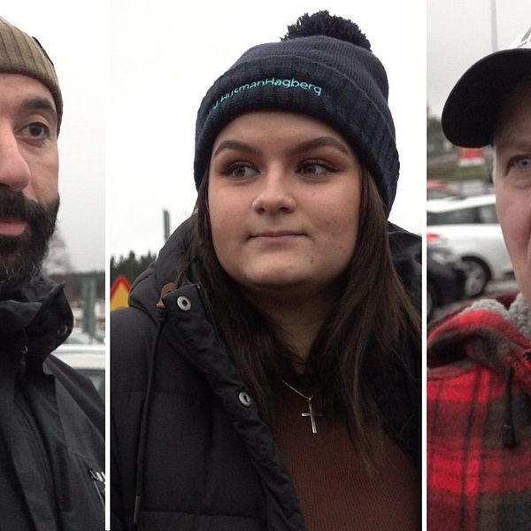 Tre personer från Umeå svarar på en enkär om elprisstöd