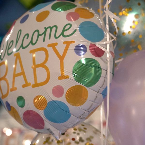 Ballonger med texten ”Welcome baby”