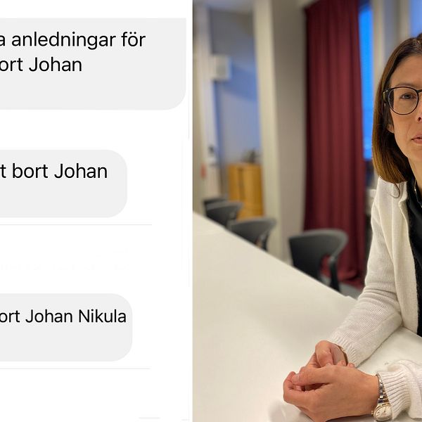 Bodil Hansson (S), kommunalråd i Sundsvall och några av de sms som hon fått av ex-vd:n.