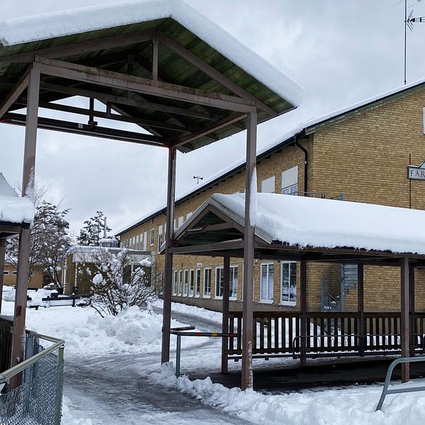 Fårboskolan i Oskarshamns kommun i snö