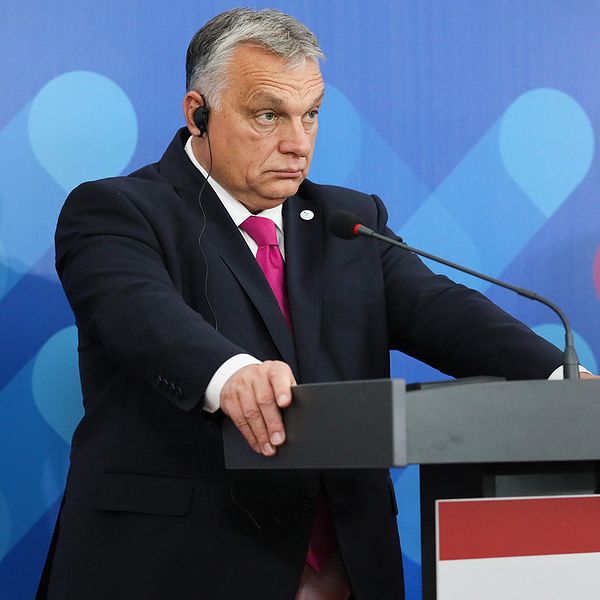 Ungerns premiärminister Viktor Orbán under ett möte med Visegrádgruppen på torsdagen.