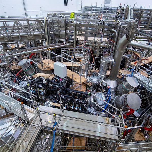 En fusionsenergianläggning på Max Planck-institutet i Greifswald i Tyskland.