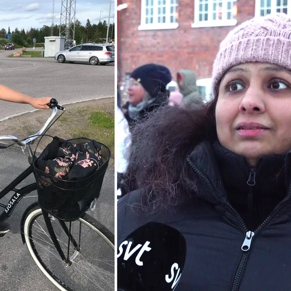 På bilden ser du 12-åriga Duaa Masood och hennes mamma Tahira Masood som hotas av utvisning till Pakistan efter tolv år i Sverige.