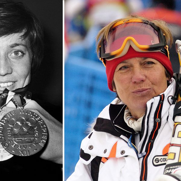 Rosi Mittermeier, till vänster med sina tre OS-medaljer från Innsbruck 1976, har gått bort – 72 år gammal.