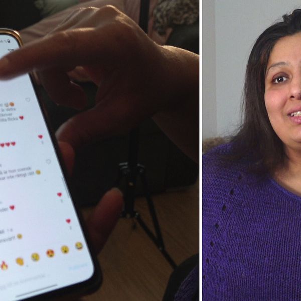 Tahira Masood i Gällivare visar upp namninsamlingen som samlat över 27 000 signaturer.