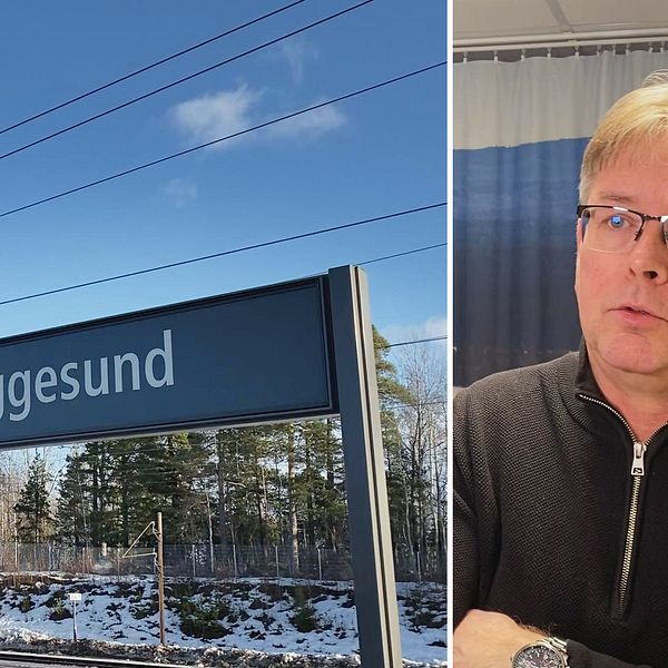 Två bilder, på stationen i Iggesund och Mikael Löthstam.