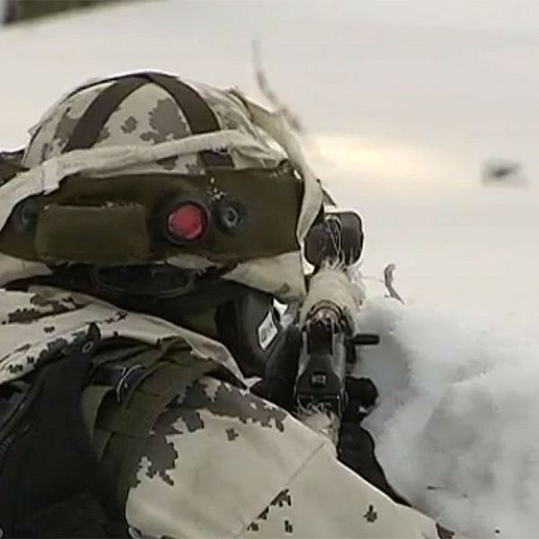 Soldat i snö.
