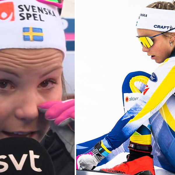Johanna Hagström tårögd efter kvartsfinalen.