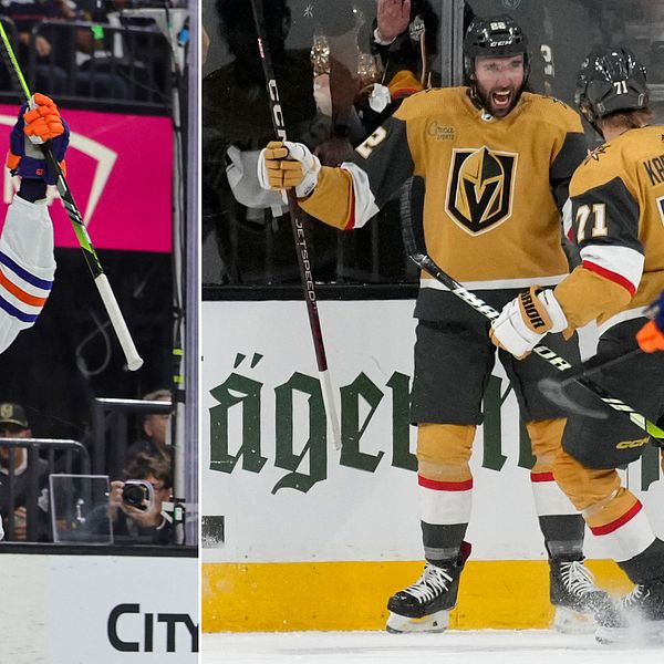 Leon Draisaitl (till vänster) gjorde fyra mål – ändå förlorade Edmonton Oilers mot Vegas Golden Knights.