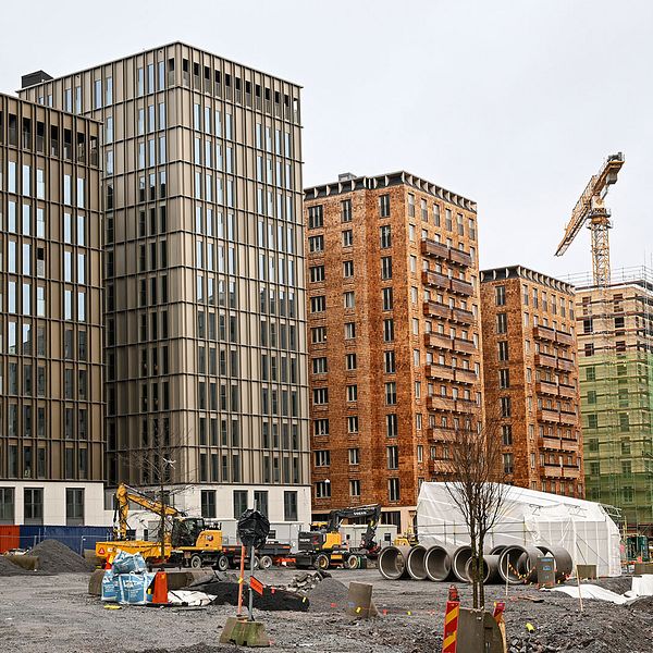 Nybyggda bostäder i Hagastaden i Stockholm.