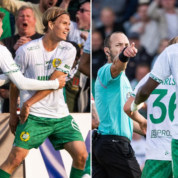 Markus Karlsson gjorde ett drömmål för Hammarby, innan Nathaniel Adjei blev utvisad.