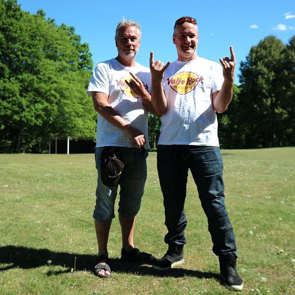 Rockbröderna Paul och Håkan Sidling i Holje Park, Olofström