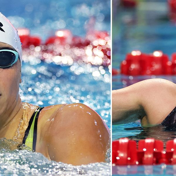 Claire Weinstein (till höger) besegrade oväntat Katie Ledecky.