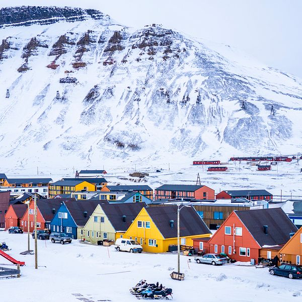 Bostäder i Longyearbyen på Svalbard.